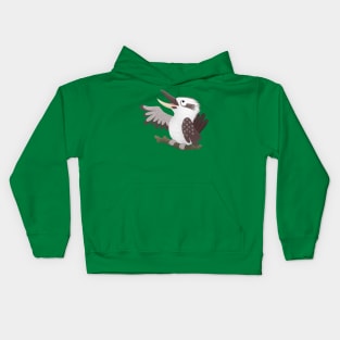 Cute funny laughing kookaburra cartoon Kids Hoodie